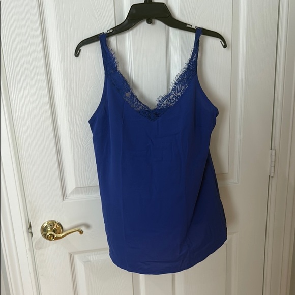 Women's Blue Lace Trim Cami Top size small - Picture 1 of 4